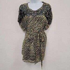 Coldwater Creek Womens Crochet Trim Artsy Top Size 1X Abstract Office Career‎